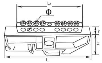 Earthing Connector with din rail holder type 2(pic1)