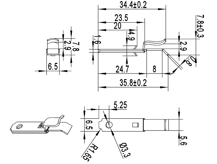 Brass Flat Tab Terminal Lug – Electrical Connector(pic2)
