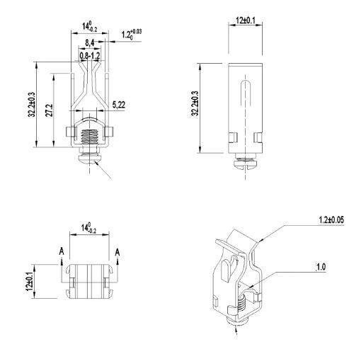 Spring Loaded Brass Terminal Clips for Push-in Terminal Blocks(pic1)